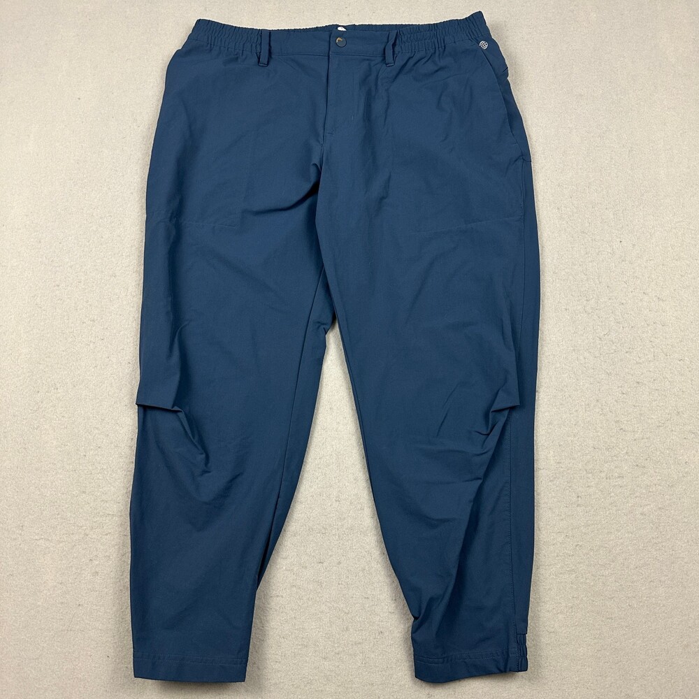 Adidas Pants Men 35 Navy Blue Solid Terrex Technical Hiking Nylon Trail Outdoor